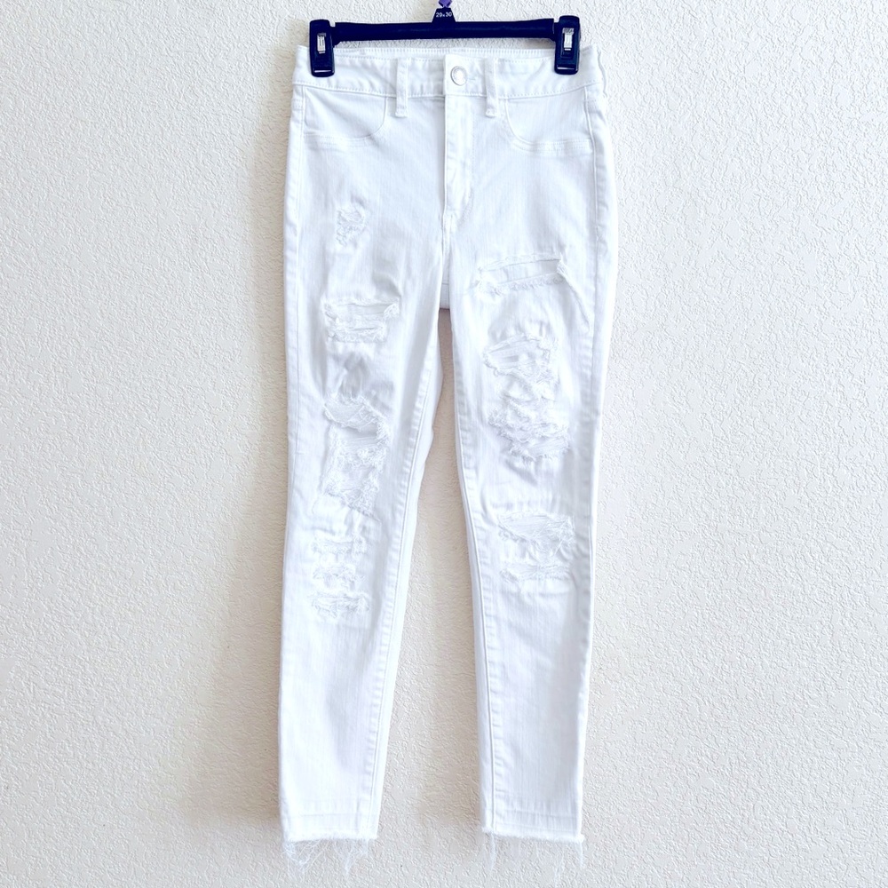 American Eagle AEO Hi-Rise Jegging Crop White Size 6R